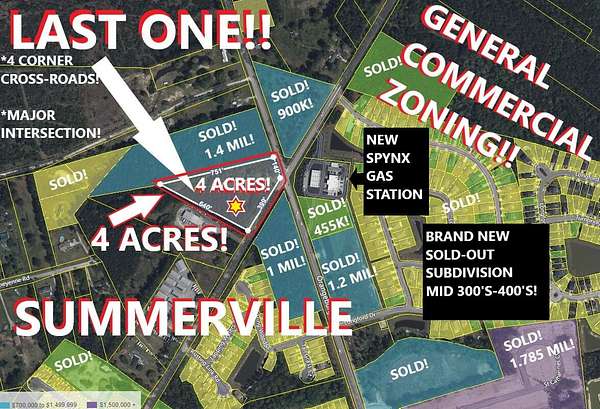 4 Acres of Land for Sale in Summerville, South Carolina