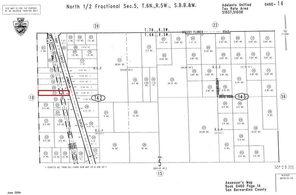 3.44 Acres of Land for Sale in Adelanto, California