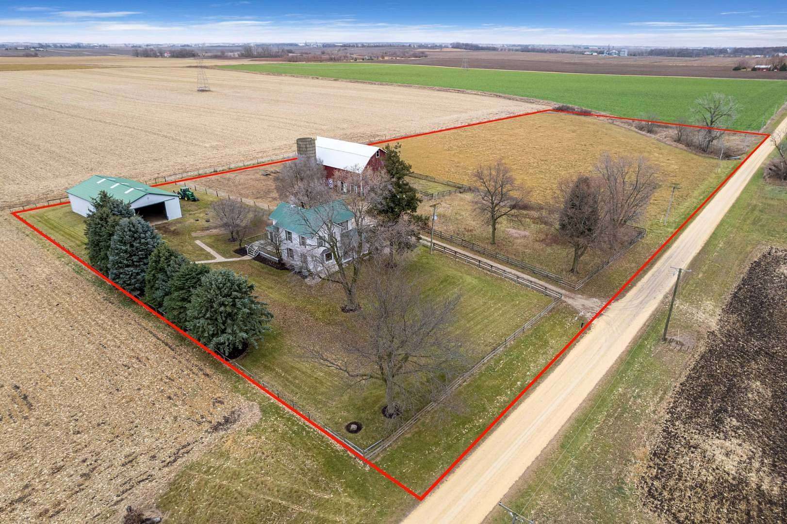 6.5 Acres of Land with Home for Sale in Hinckley, Illinois