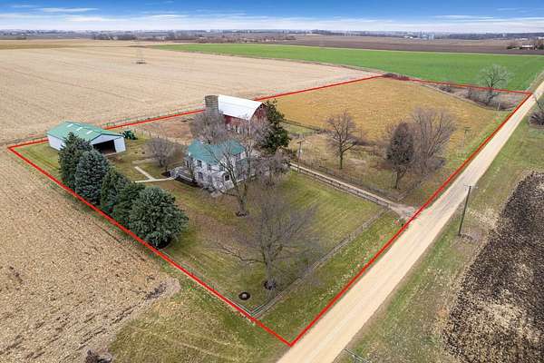 6.5 Acres of Land with Home for Sale in Hinckley, Illinois