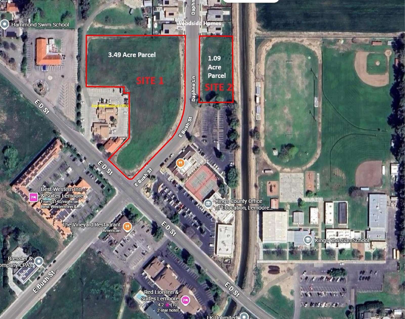 1 Acre of Mixed-Use Land for Sale in Lemoore, California