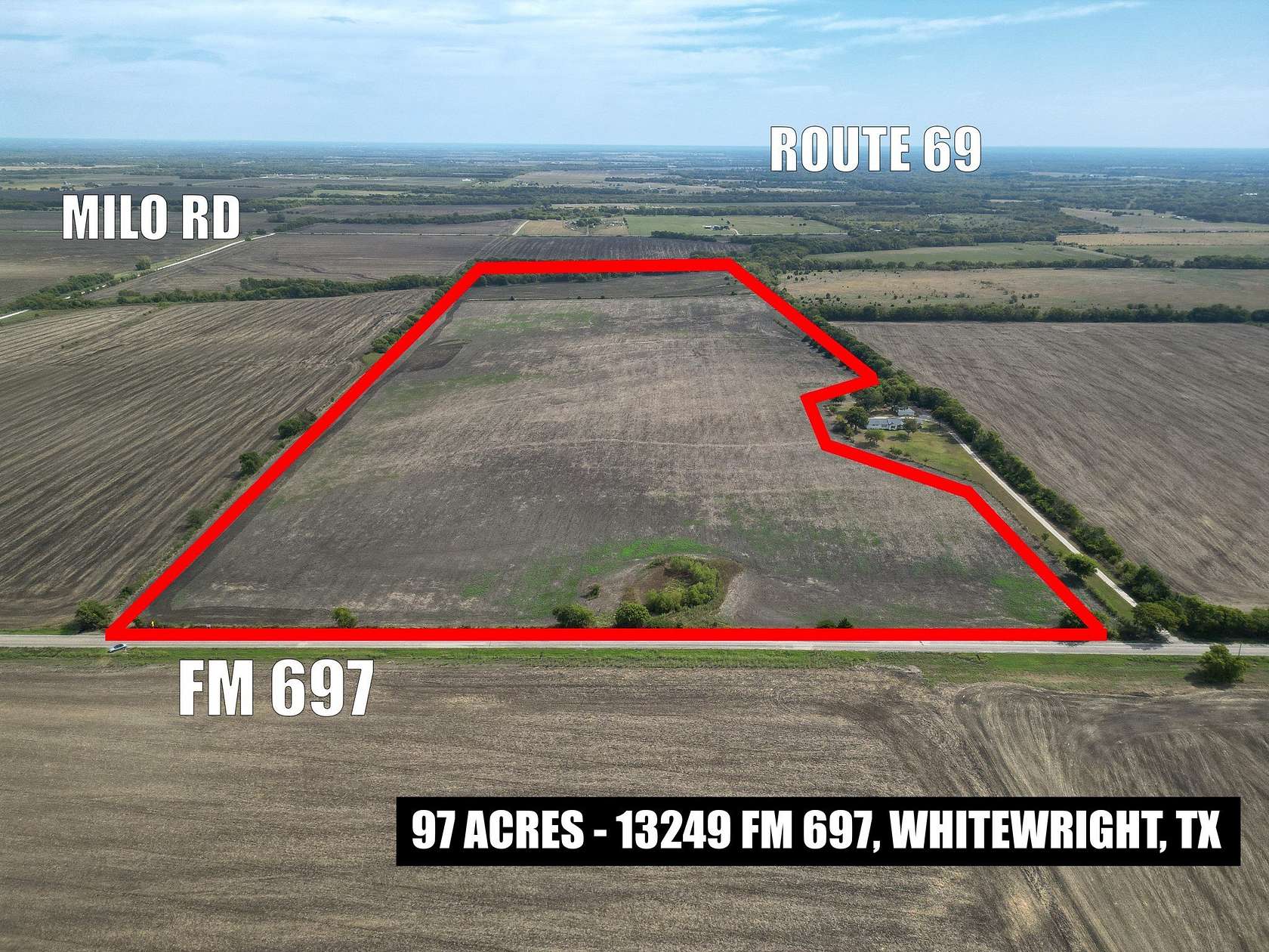97 Acres of Agricultural & Residential Land for Sale in Whitewright, Texas