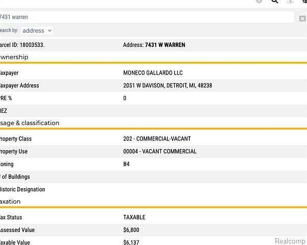 0.14 Acres of Mixed-Use Land for Sale in Detroit, Michigan