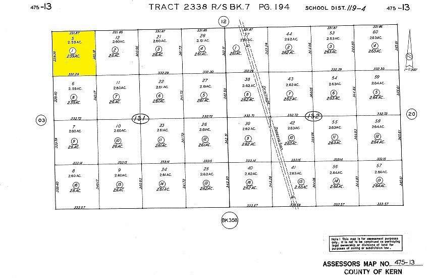 2.59 Acres of Land for Sale in Rosamond, California