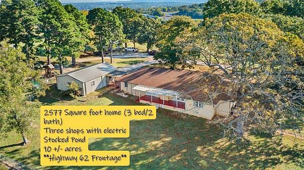 10 Acres of Recreational Land with Home for Sale in Prairie Grove, Arkansas