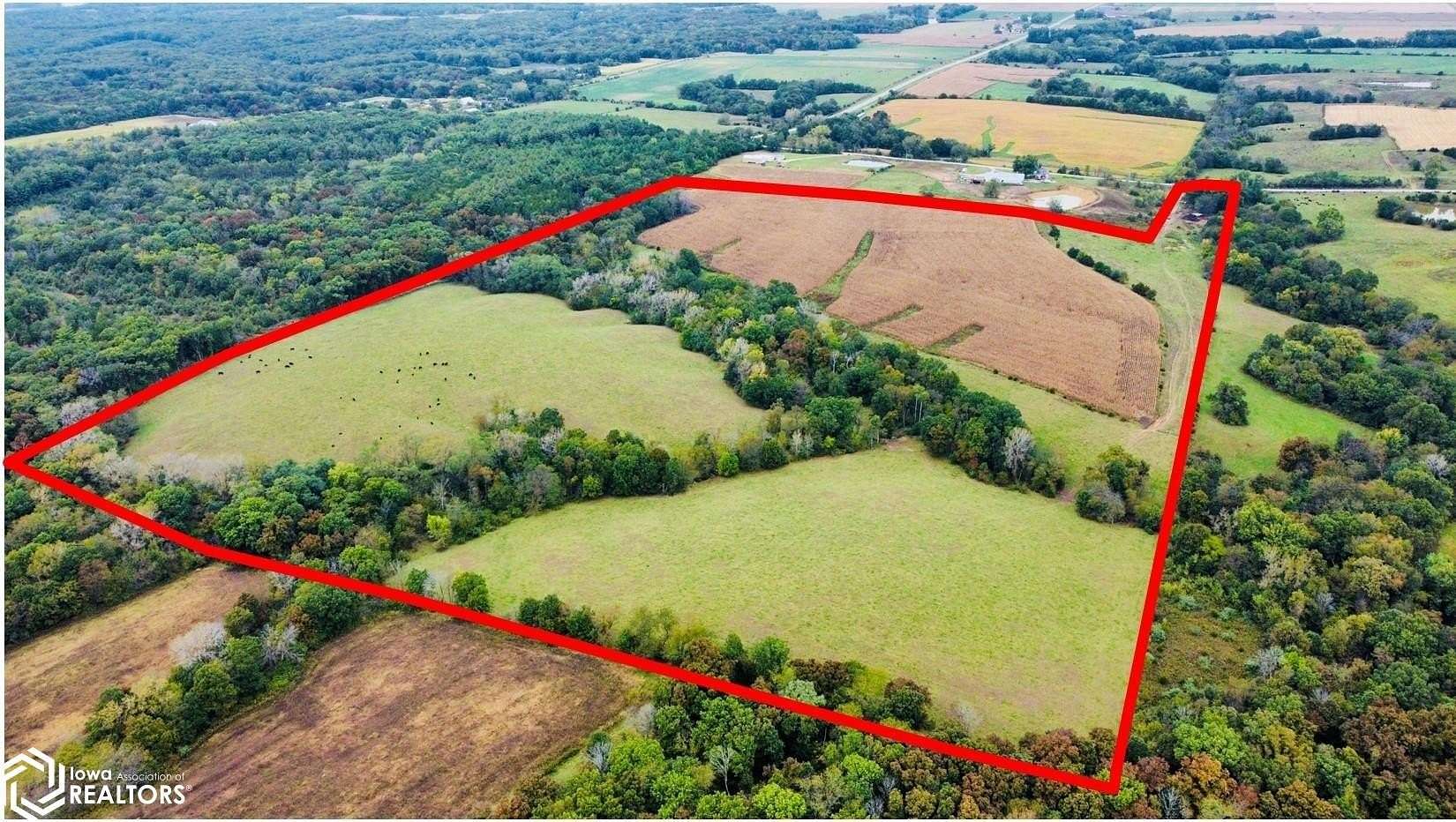 70 Acres of Recreational Land & Farm for Sale in Farmington, Iowa