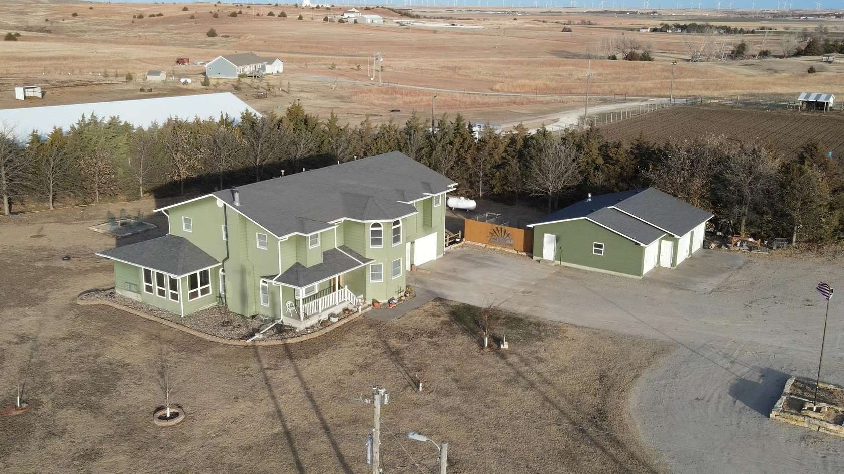 120 Acres of Agricultural Land with Home for Sale in Hays, Kansas