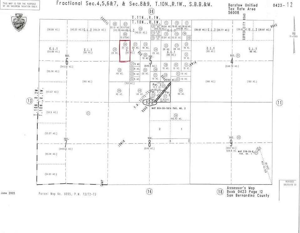 20 Acres of Recreational Land for Sale in Barstow, California