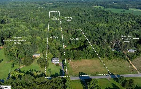 10 Acres of Land with Home for Sale in Pelzer, South Carolina