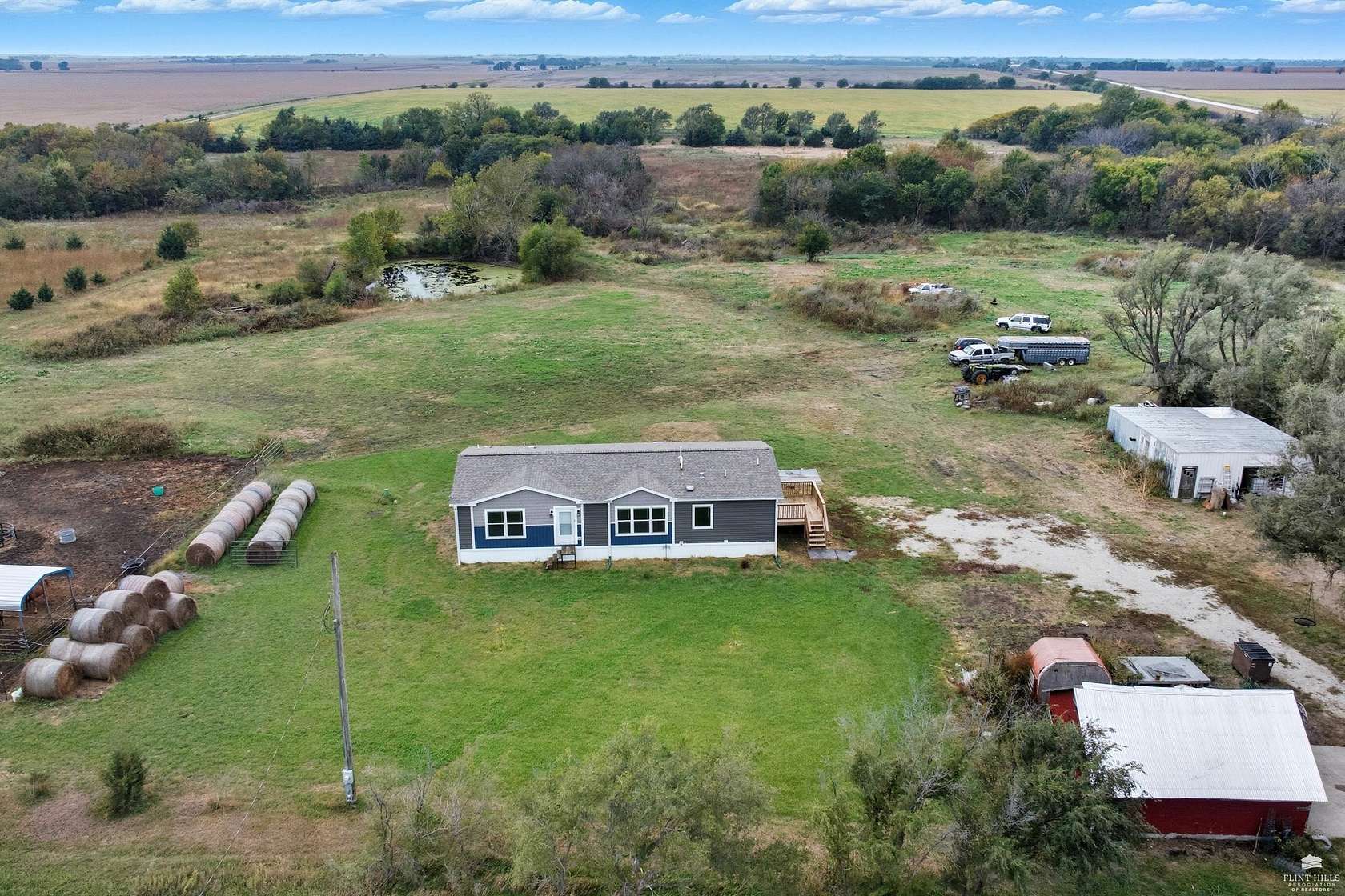 27.5 Acres of Agricultural Land with Home for Sale in Herington, Kansas