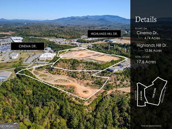4.74 Acres of Commercial Land for Lease in Ellijay, Georgia