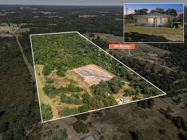 50 Acres of Agricultural Land with Home for Sale in Mount Enterprise, Texas