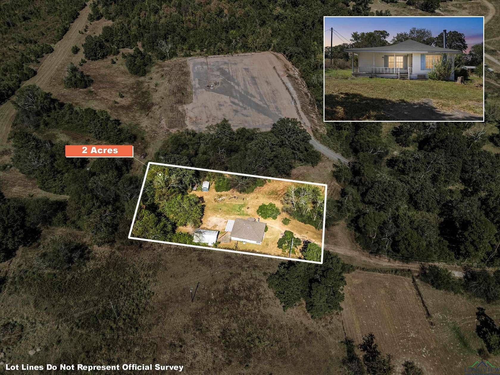 2 Acres of Residential Land with Home for Sale in Mount Enterprise, Texas