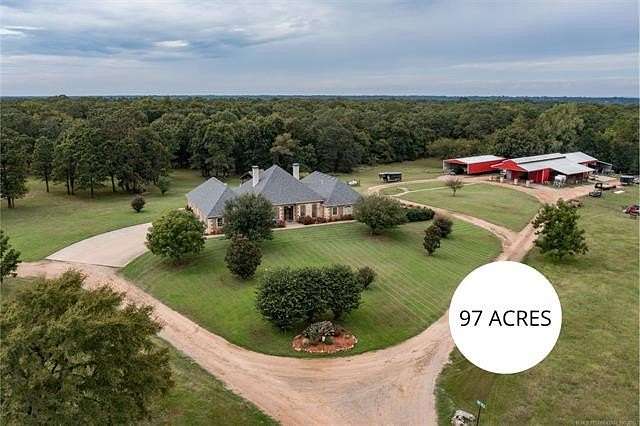 97 Acres of Agricultural Land with Home for Sale in Caddo, Oklahoma