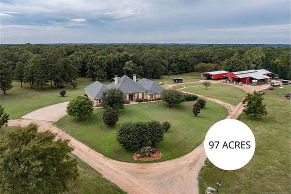 97 Acres of Agricultural Land with Home for Sale in Caddo, Oklahoma