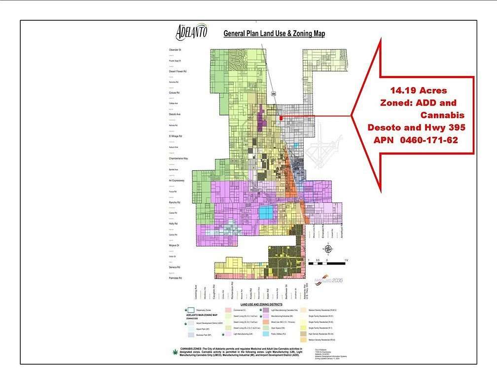 14.2 Acres of Commercial Land for Sale in Adelanto, California