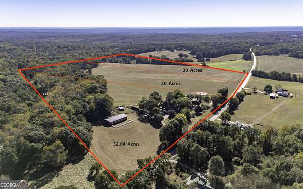 92 Acres of Agricultural Land with Home for Sale in Carrollton, Georgia
