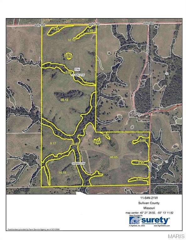 165 Acres of Recreational Land & Farm for Sale in Clay Township, Missouri