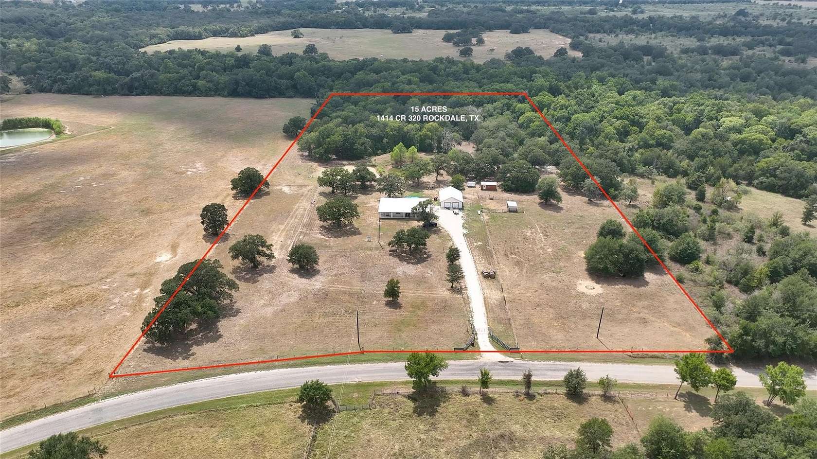 15 Acres of Land with Home for Sale in Rockdale, Texas