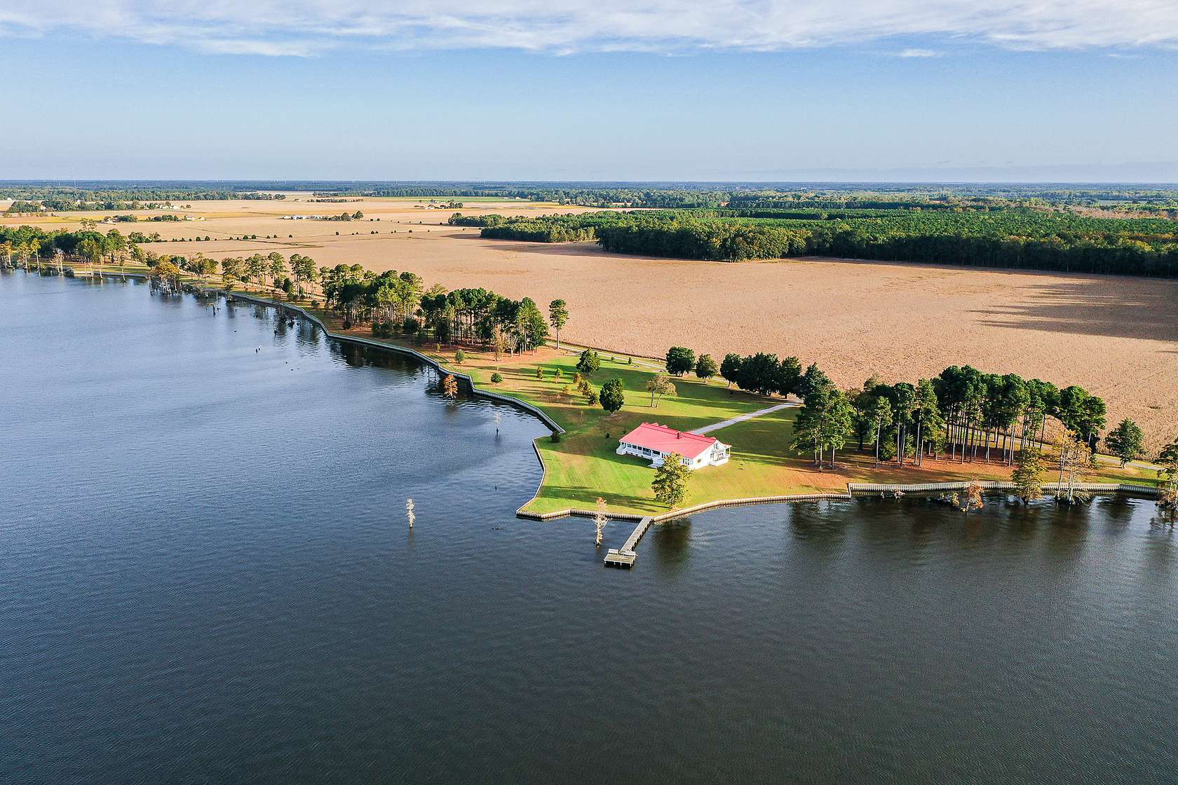 591 Acres of Land with Home for Sale in Hertford, North Carolina