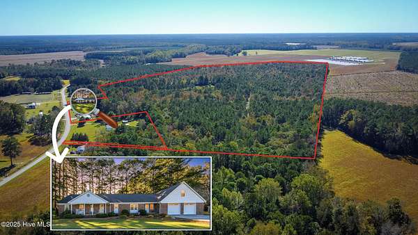 73.6 Acres of Land with Home for Sale in Kinston, North Carolina