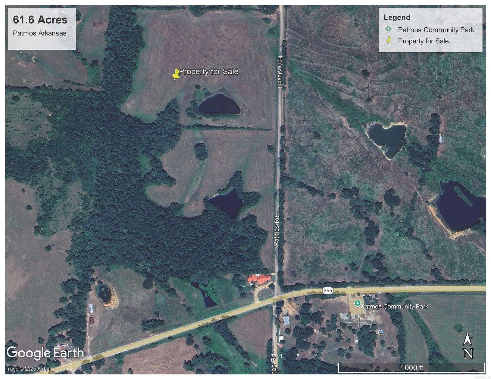 61.2 Acres of Land for Sale in Patmos, Arkansas