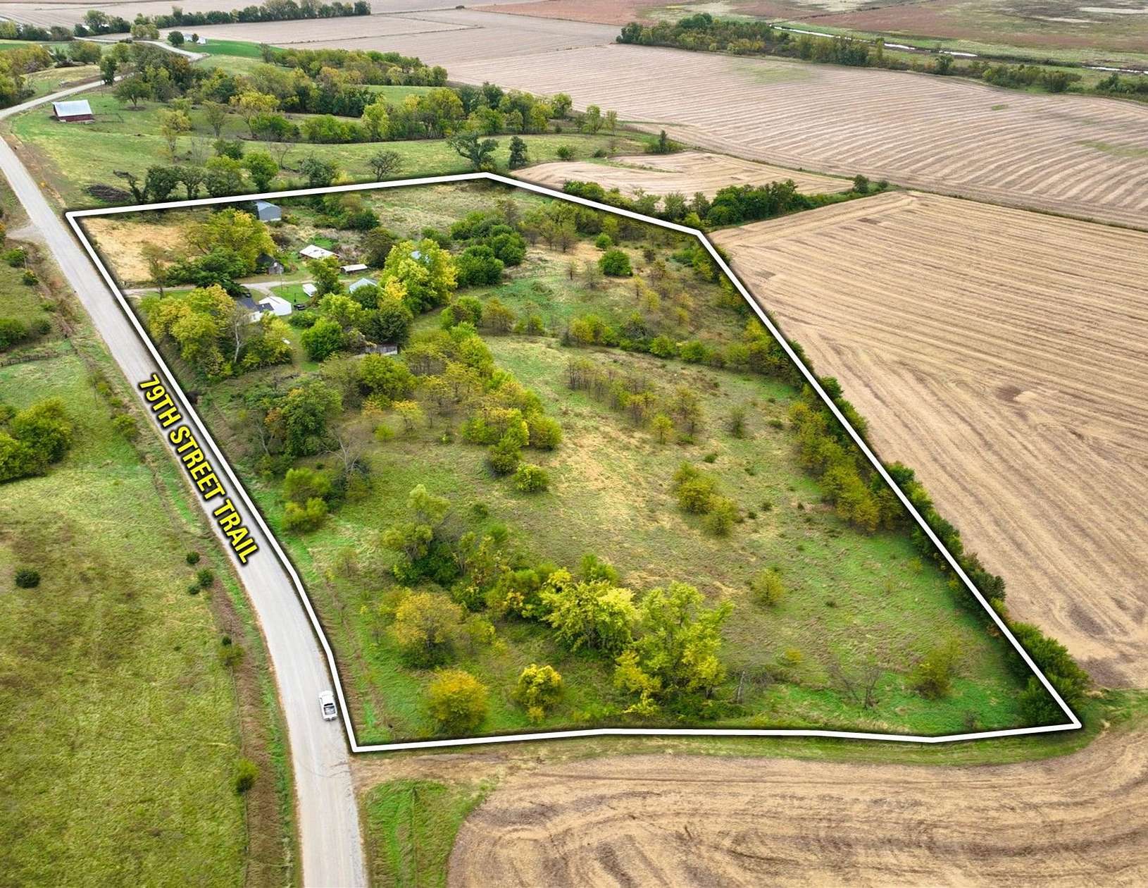 15 Acres of Land with Home for Sale in Belle Plaine, Iowa