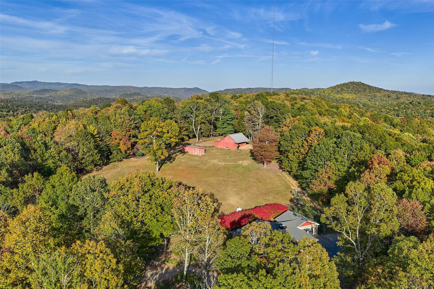 12.2 Acres of Land with Home for Sale in Cedar Mountain, North Carolina