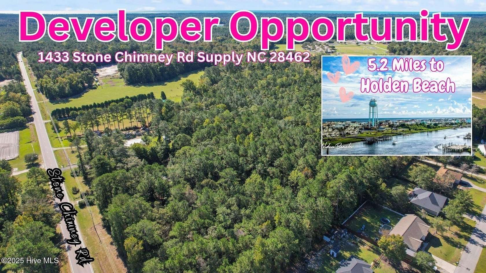 7.2 Acres of Residential Land with Home for Sale in Supply, North Carolina