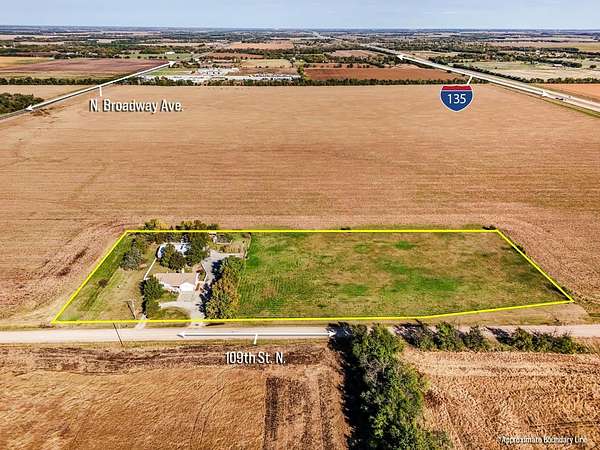 4.58 Acres of Residential Land with Home for Auction in Valley Center, Kansas