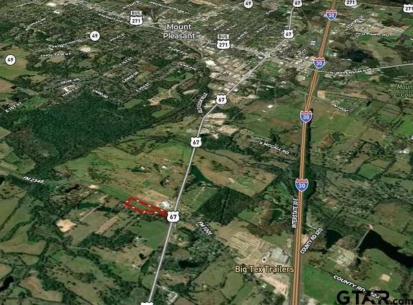10.9 Acres of Commercial Land for Sale in Mount Pleasant, Texas