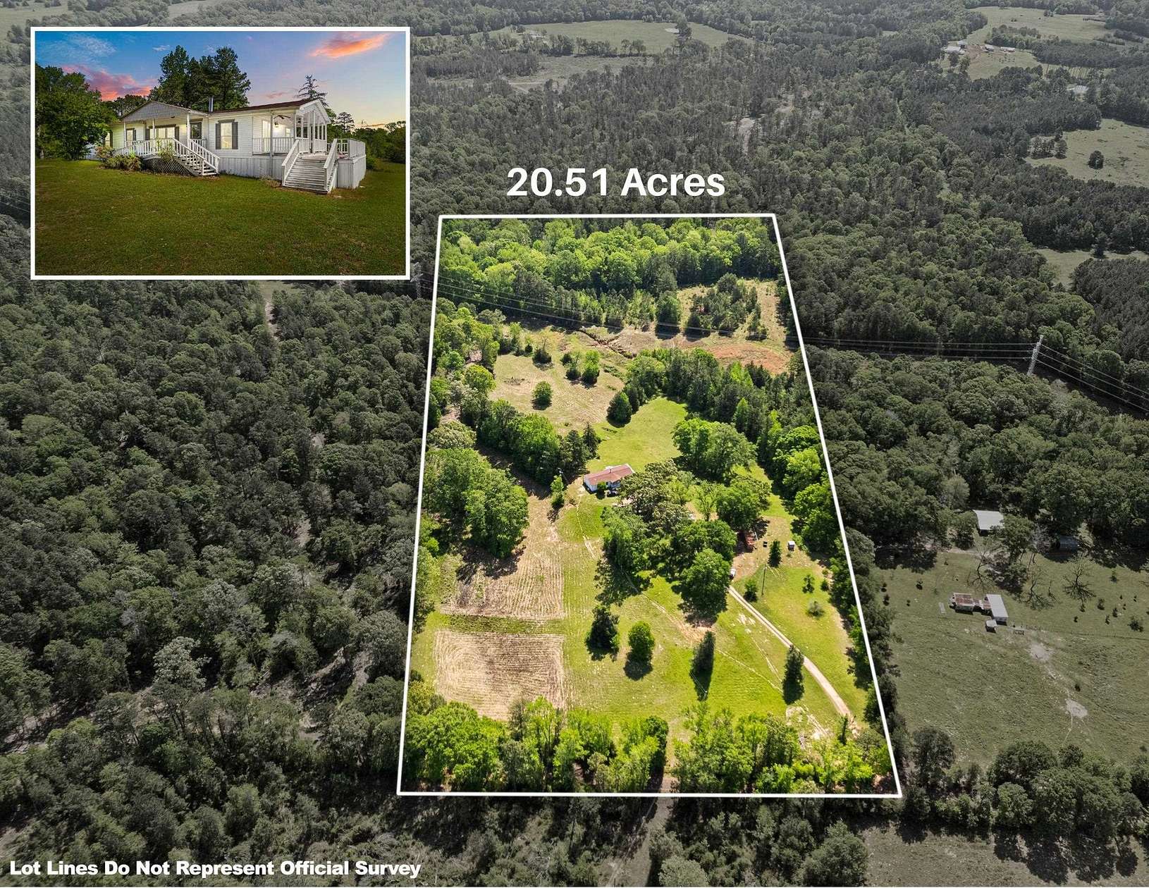 20.5 Acres of Agricultural Land with Home for Sale in Mount Enterprise, Texas