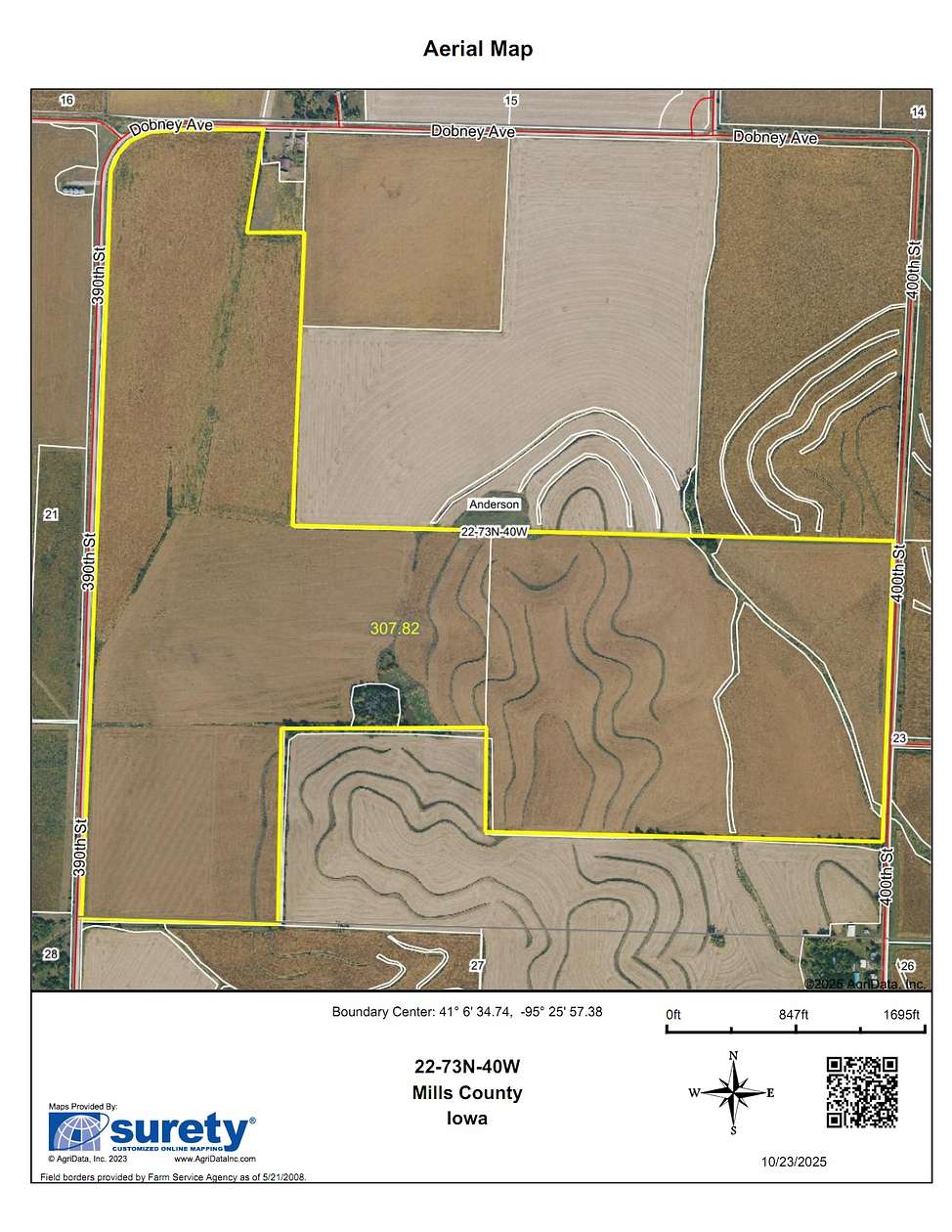 308 Acres of Agricultural Land for Sale in Henderson, Iowa