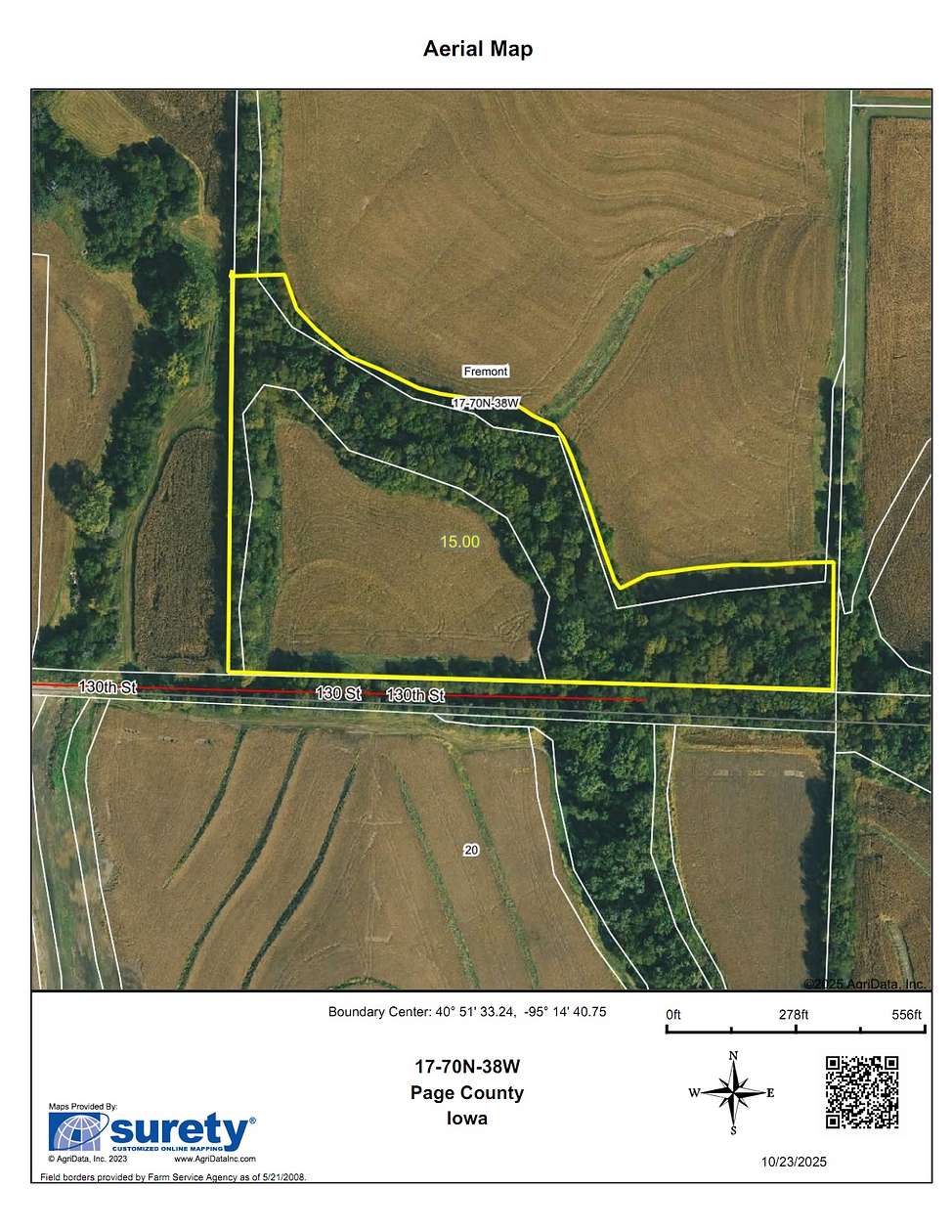 15 Acres of Recreational Land for Sale in Essex, Iowa