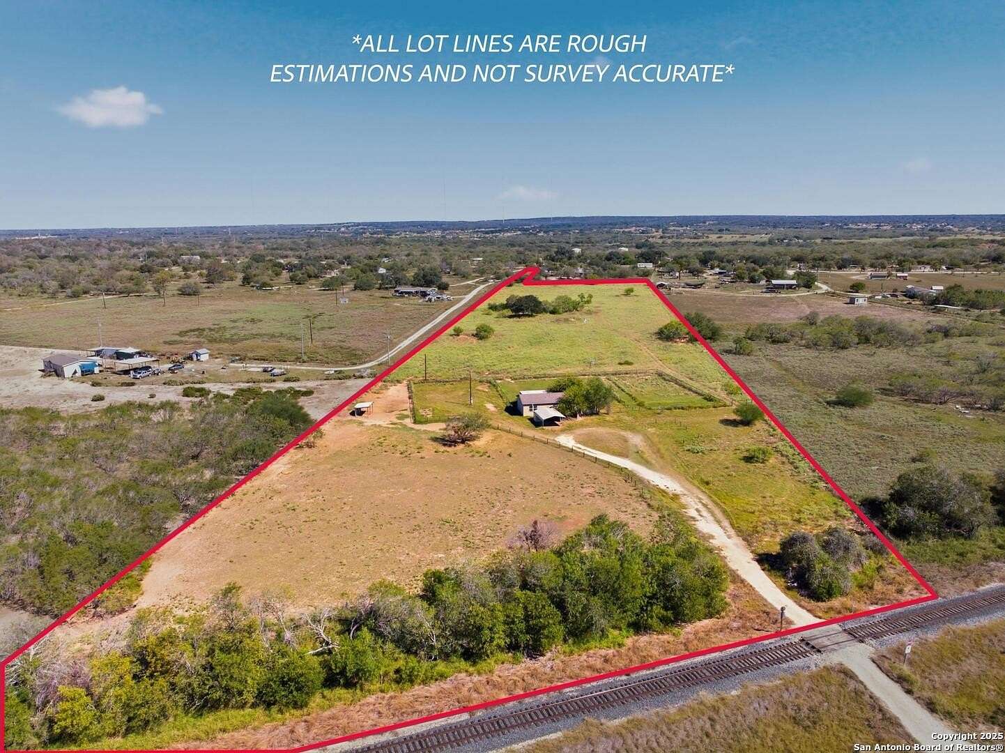 10.5 Acres of Land with Home for Sale in Elmendorf, Texas