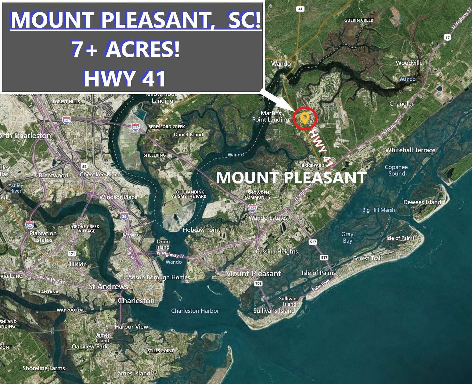 7.24 Acres of Land for Sale in Mount Pleasant, South Carolina