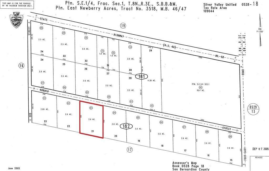2.6 Acres of Residential Land for Sale in Newberry Springs, California