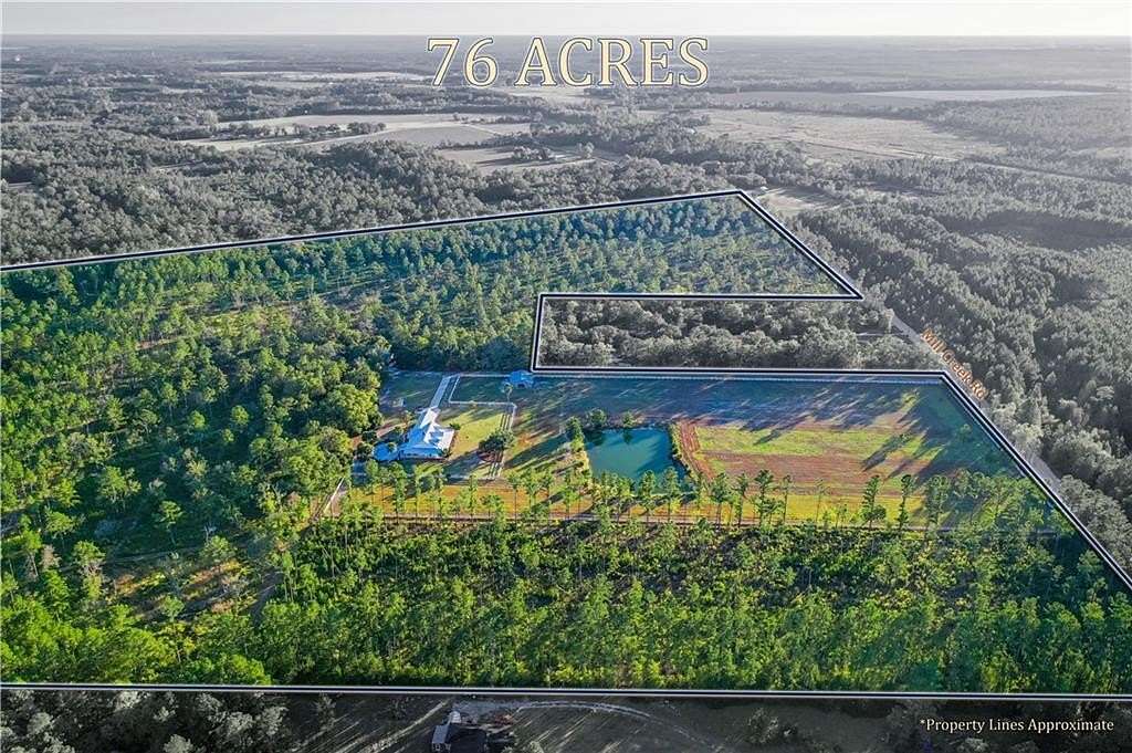 76 Acres of Land with Home for Sale in Patterson, Georgia