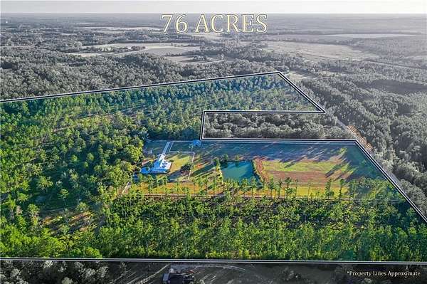 76 Acres of Land with Home for Sale in Patterson, Georgia