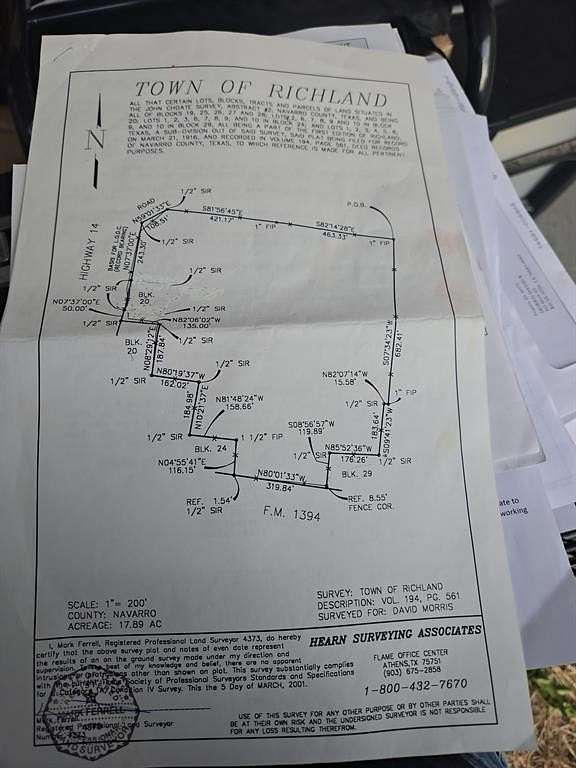 17.9 Acres of Mixed-Use Land for Sale in Richland, Texas