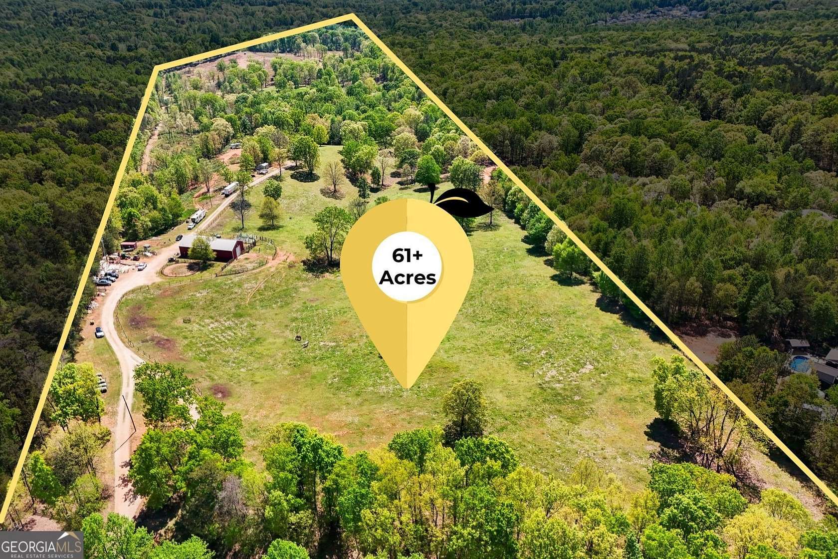 61.9 Acres of Agricultural Land with Home for Sale in Lula, Georgia