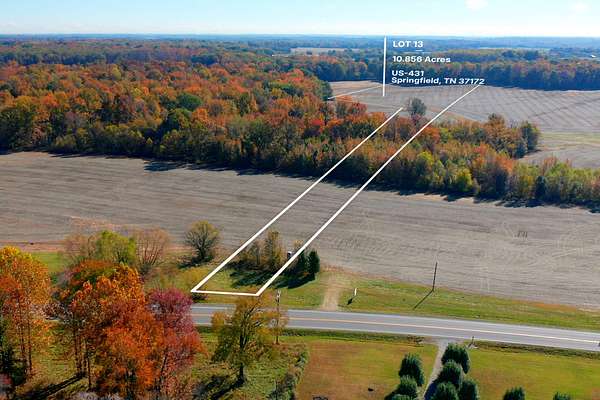 10.9 Acres of Land for Sale in Springfield, Tennessee