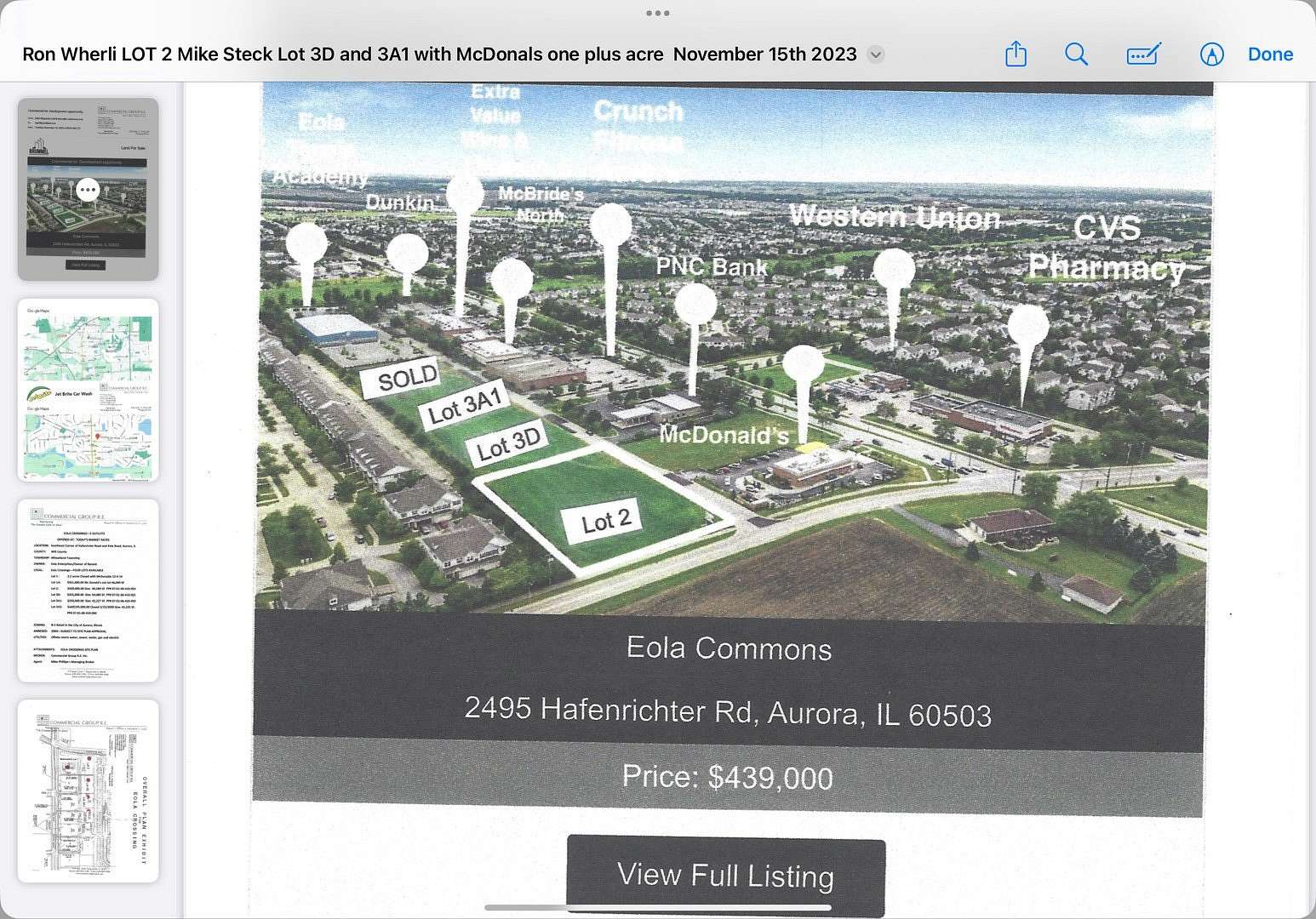 1.38 Acres of Commercial Land for Sale in Aurora, Illinois