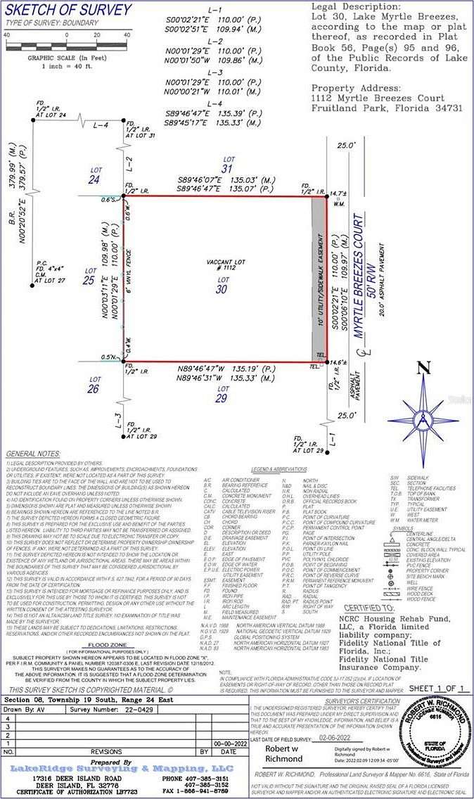 0.34 Acres of Residential Land for Sale in Fruitland Park, Florida