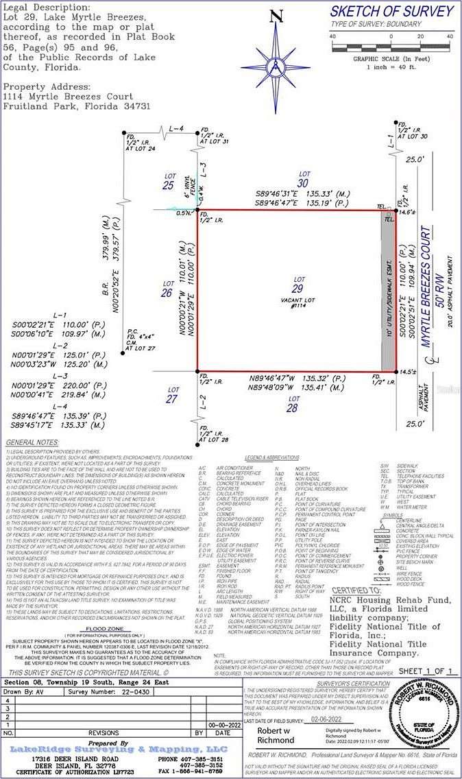 0.34 Acres of Residential Land for Sale in Fruitland Park, Florida