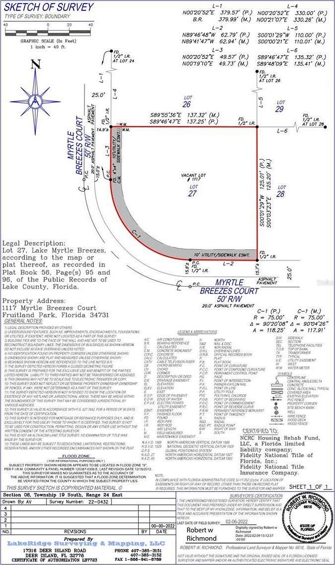 0.37 Acres of Residential Land for Sale in Fruitland Park, Florida