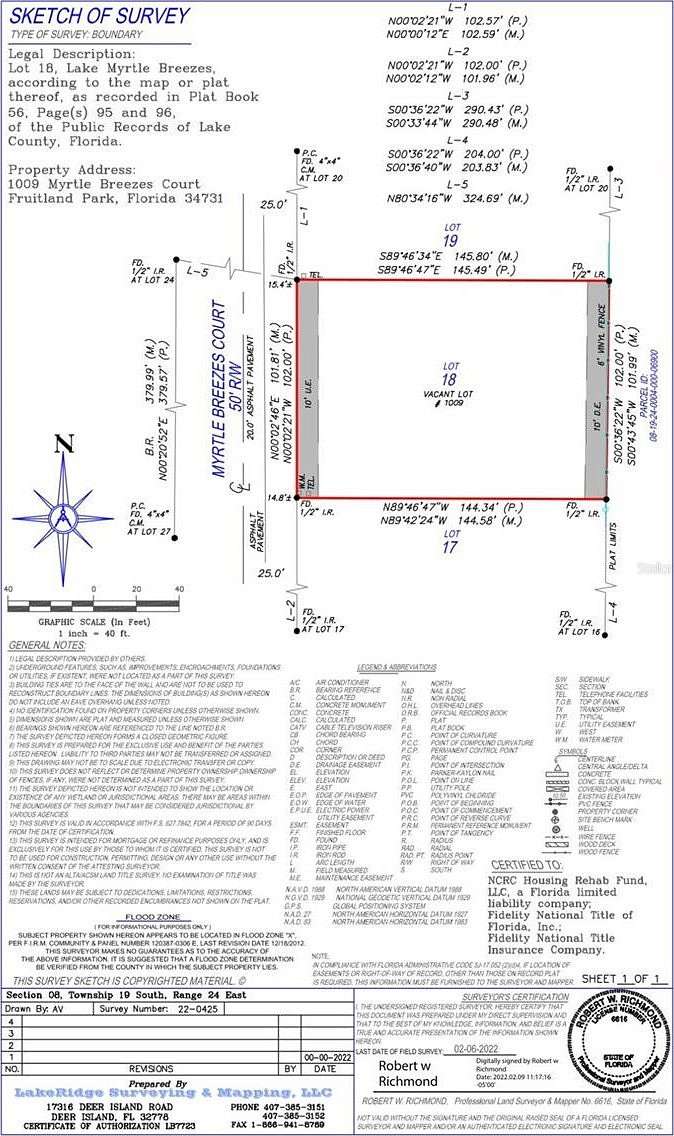 0.34 Acres of Residential Land for Sale in Fruitland Park, Florida