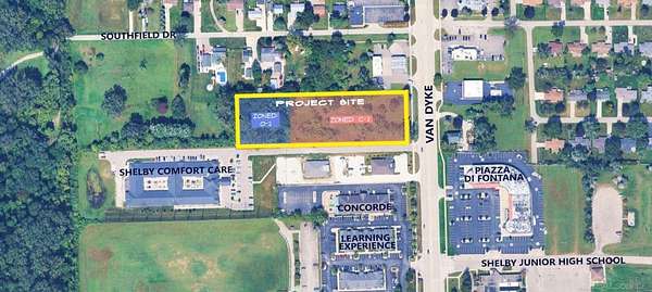 2.82 Acres of Improved Commercial Land for Lease in Utica, Michigan