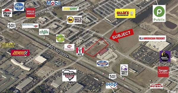 1.17 Acres of Commercial Land for Lease in Myrtle Beach, South Carolina