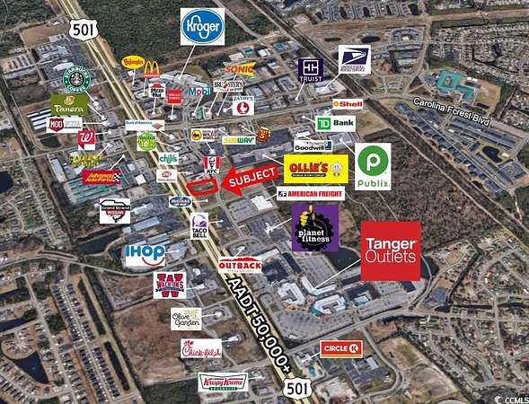 1.17 Acres of Commercial Land for Lease in Myrtle Beach, South Carolina